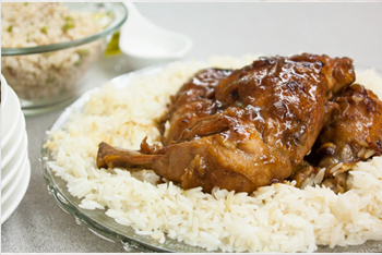 עוף בקרמל ומנגו