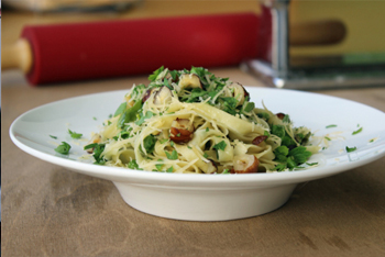 פסטה עם אפונה ואגוזים