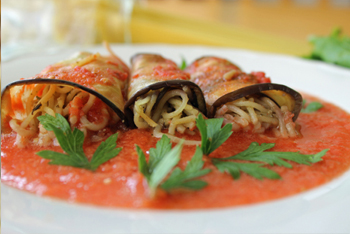 אינבולטיני - חצילים עם פסטה ופזטו