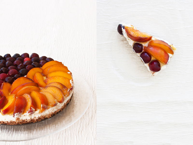 אורה קורן עוגת גבינה עם פירות ללא אפייה